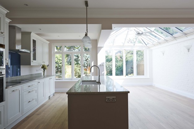 Open plan kitchen, conservatory & dining room
