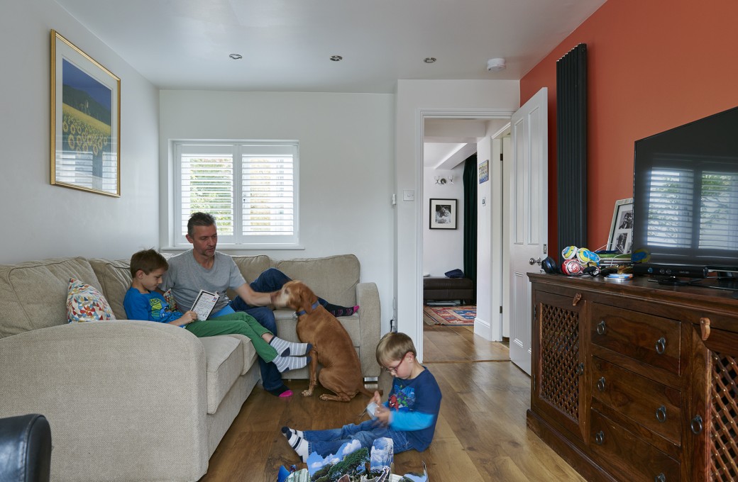 The Barclay Family enjoying their functional living space