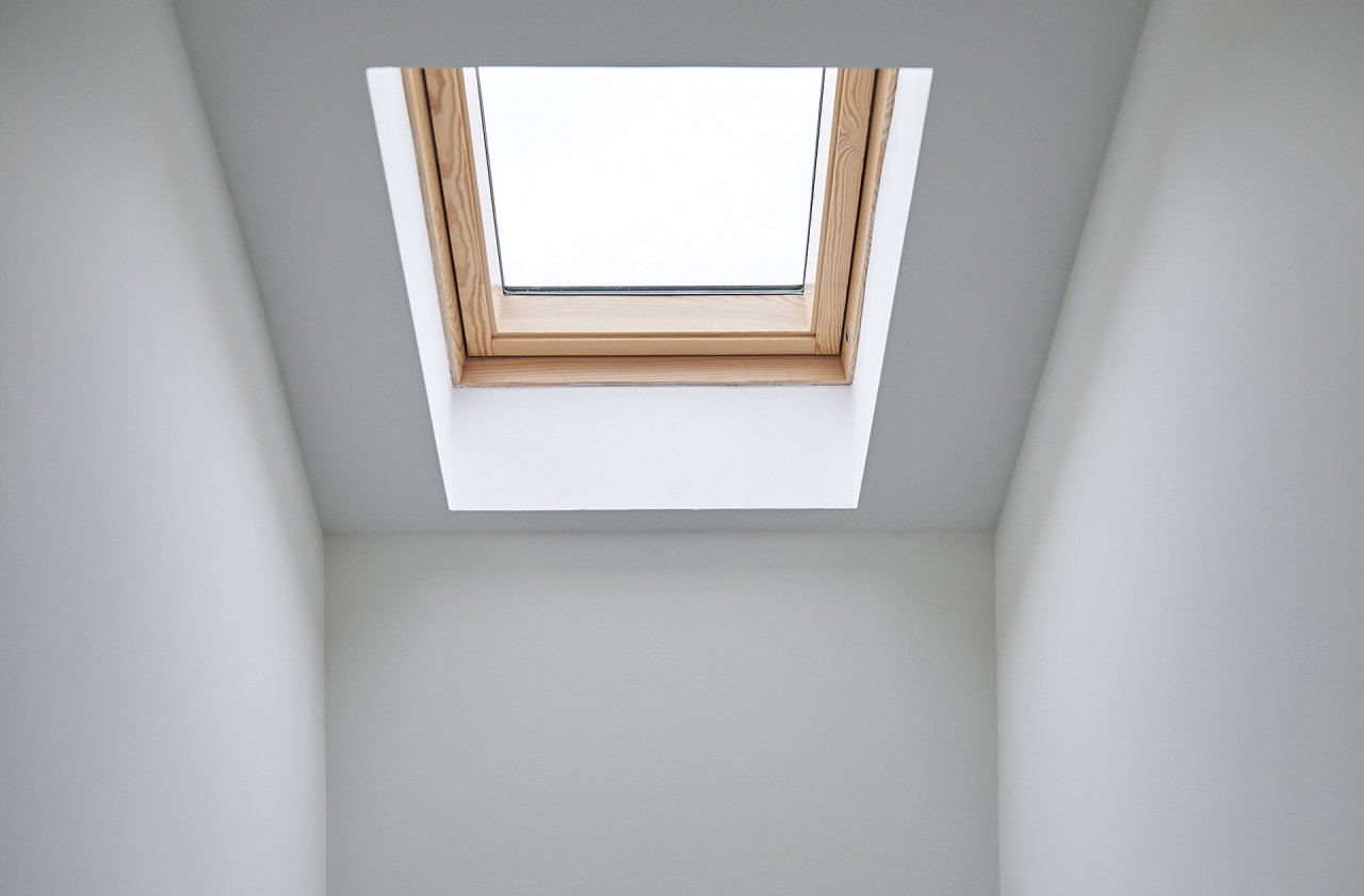 The skylight above the stairs