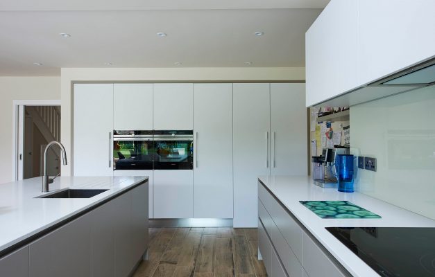 A clean white finished kitchen