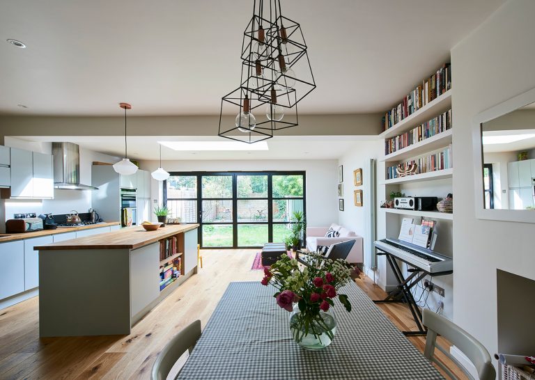 Kitchen Extension with bookshelf